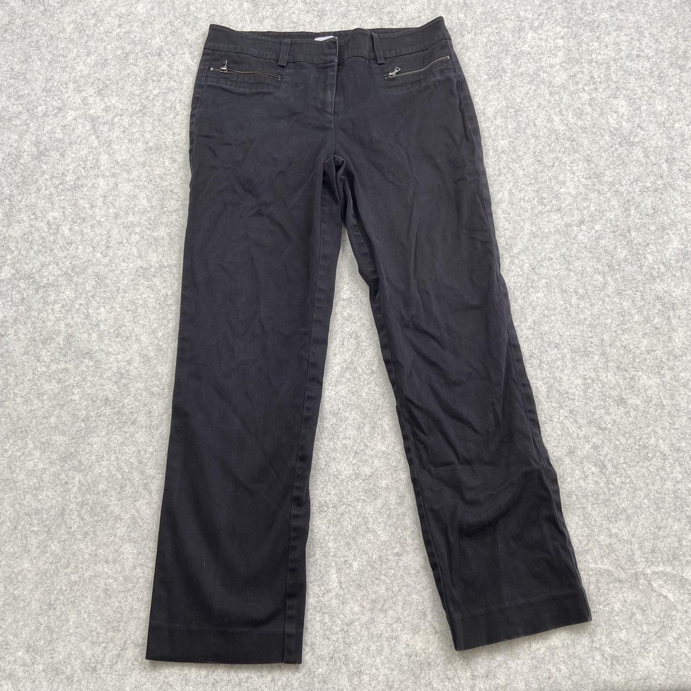 Cache Dress Pants Womens 6P (30x25) Black Twill Straight Stretch Work Office